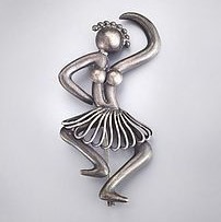 Evald nEILSEN silver good mood dancer brooch